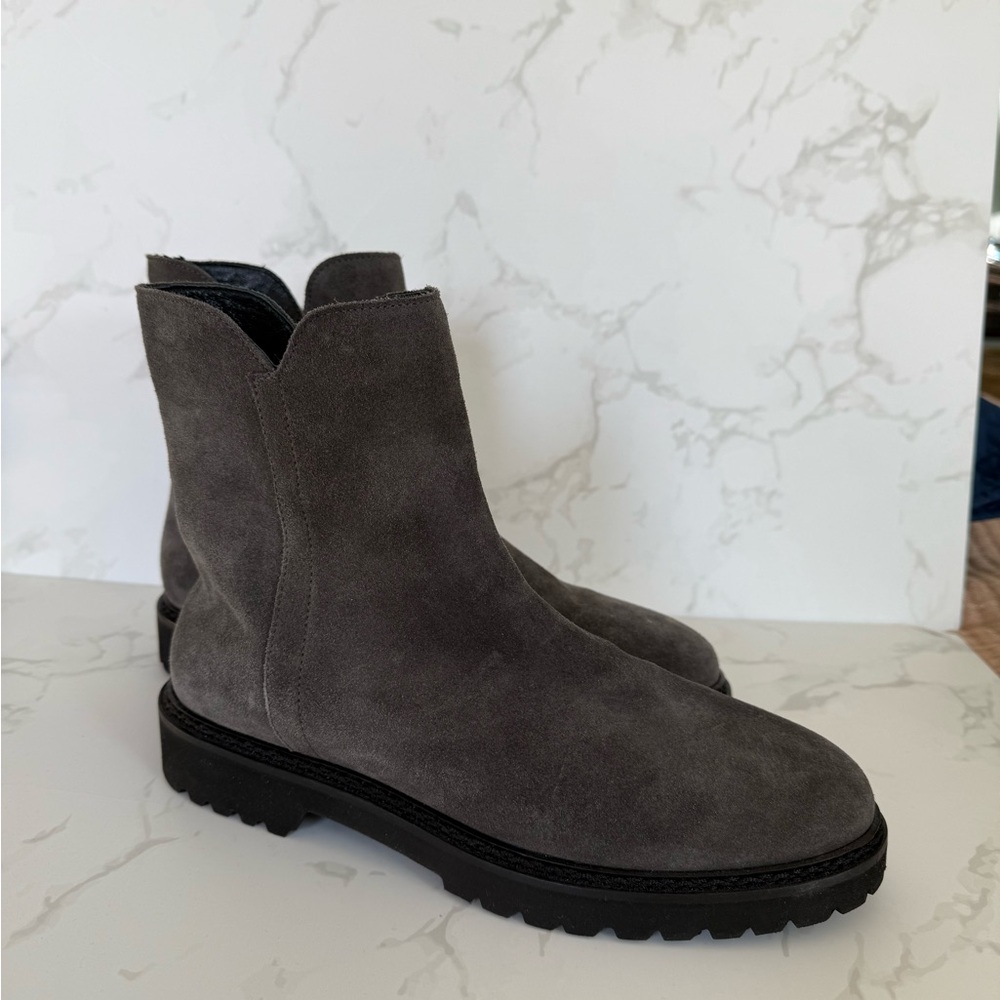 Aquatalia Gray Suede Ankle Boots